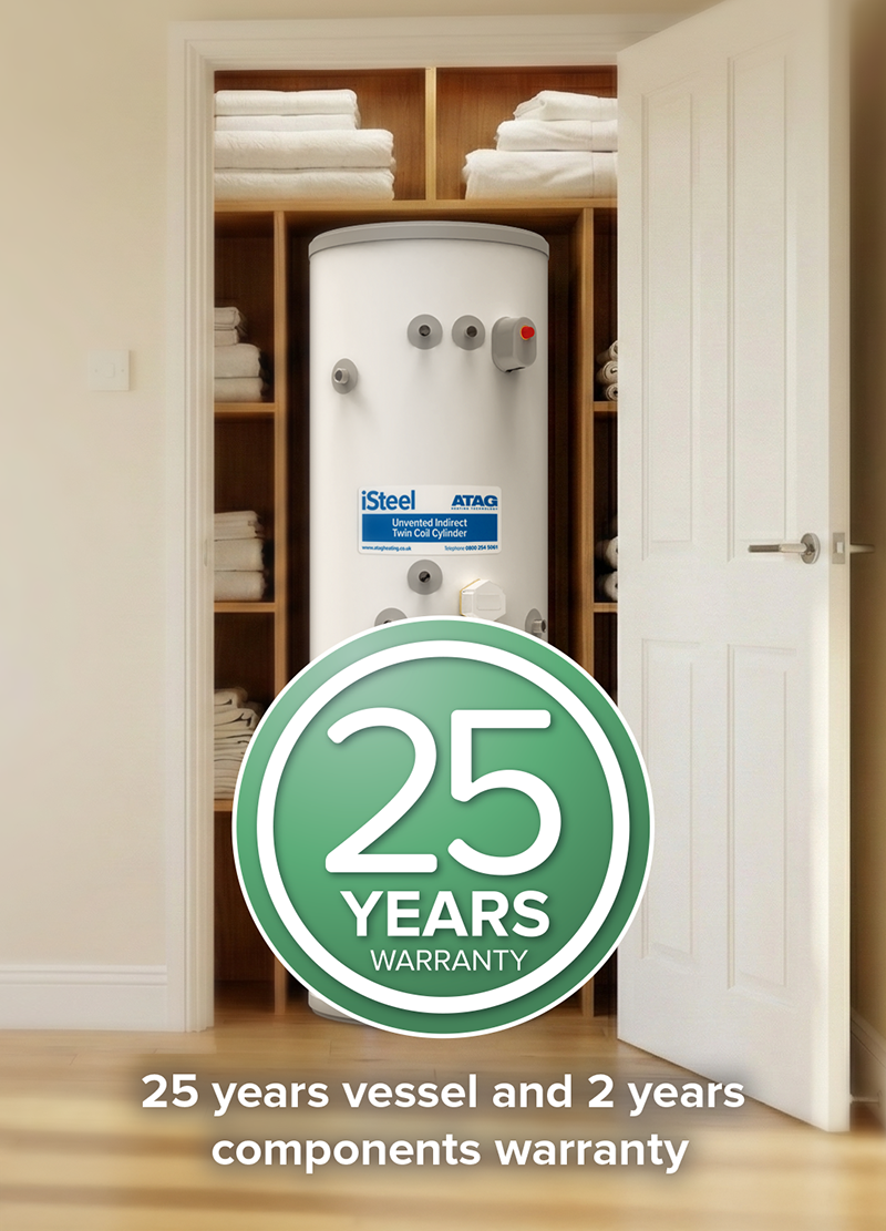 25 years vessel and 2 years components warranty