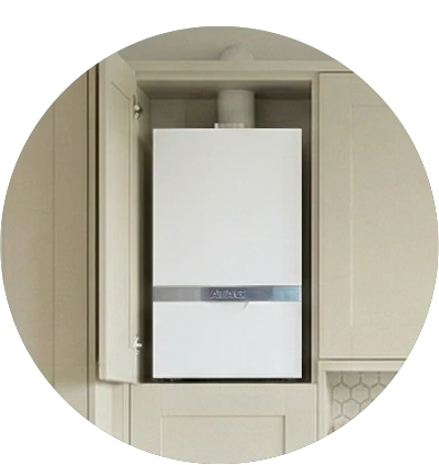 boiler inside a cupboard