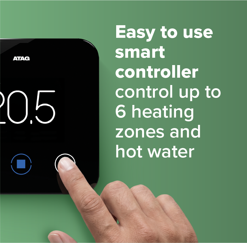 Easy touse smart controller. Control up to six heating zones and hot water